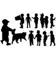 silhouette girls and boys vector image