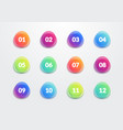 colorful glossy bullet point icons vector image vector image