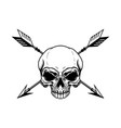 skull with crossed arrows design element vector image