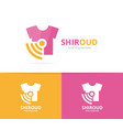 cloth and wifi logo combination shirt vector image