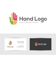 colorful hand logo vector image vector image