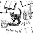 seamless vintage pattern with books vector image