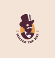 mister top hat logo vector image vector image