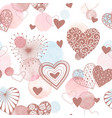 watercolor hearts pattern vector image