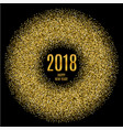 2018 happy new year glowing gold background vector image