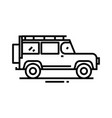 jeep driving line icon concept sign outline vector image