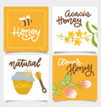 set banners on theme honey with a glass vector image vector image