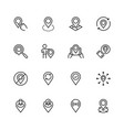 map pin and navigation icon set in thin line style vector image vector image