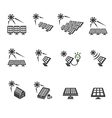 solar cell icon set vector image vector image