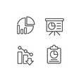 business analytics pixel perfect linear icons set vector image vector image