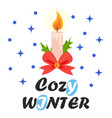 christmas card with candles in flat style vector image vector image