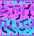 dark lolita seamless pattern with bats vector image