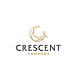 golden moon logo elegant crescent and star vector image