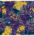tropical floral seamless background with toucan vector image