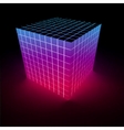 abstract glowing pink cube vector image vector image