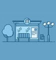 bus stop line art colored vector image vector image