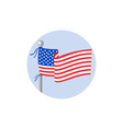 usa flag stars and stripes on flagpole circle vector image