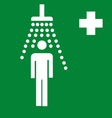 first aid shower safety sign vector image vector image