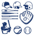 set of baseball design elements beats vector image
