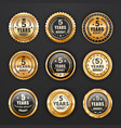 warranty golden badges labels guarantee seals vector image