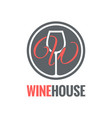 wine glass logo design background vector image