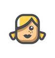 young girl women face icon cartoon vector image