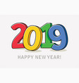 happy new year card with numbers vector image