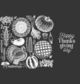happy thanksgiving day banner hand drawn on chalk vector image