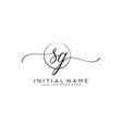 sg initial handwriting logo with circle template vector image