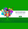 back to school sale banner template vector image vector image