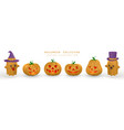 cute cartoon 3d halloween pumpkin with scary face vector image vector image