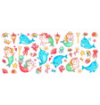 unicorn narwhal and mermaid cat vector image vector image