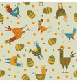 funny hen seamless background vector image vector image