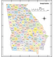 georgia state outline administrative map vector image vector image
