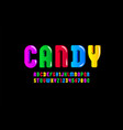 glossy font trendy alphabet in cartoon style10eps vector image vector image