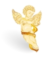 golden angel with music lyre vector image