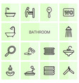 bathroom icons vector image vector image