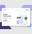 online testimonials concept vector image