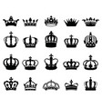 silhouettes different crowns vector image