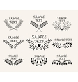 hand drawn floral symmetric graphic design vector image