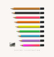 pencils collection in realistic style vector image