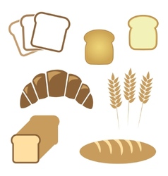 Set white bread bakery icons Royalty Free Vector Image