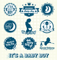 its a baby boy retro labels collection vector image