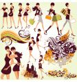 shopping lady vector image