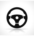 steering wheel black icon vector image vector image