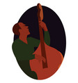 double bass player on white background vector image