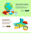 horizontal banners with cartoon pictures vector image