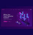landing page video games vector image