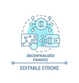 decentralized finance turquoise concept icon vector image vector image