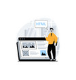 web development concept with people scene in flat vector image vector image